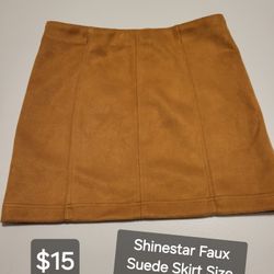 Faux Suede Skirt Size L