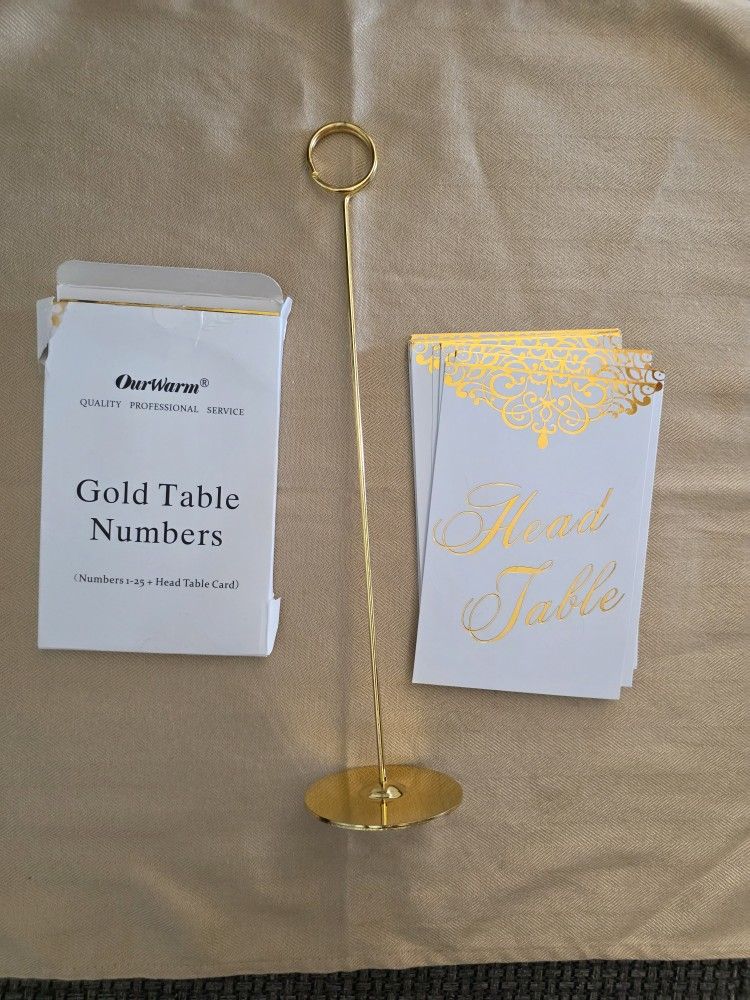 WEDDING TABLE NUMBERS 1-25