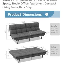 Futon Sofa Bed With Memory Foam 120.00 OBO