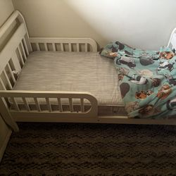 Toddler bed frame and mattress