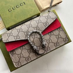 Genuine leather chain shoulder bag