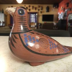 Beautiful Vintage Mexican Tonalá Clay Bird