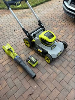 Electric Lawnmower and Leaf Blower