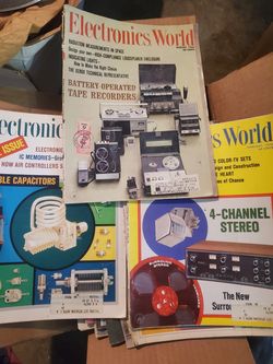 1950 and 60s scientific America, news week, electronic world