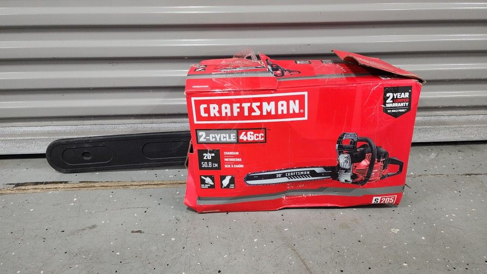 🔥NEW🔥Craftsman S205 20-in 46-cc 2-cycle Gas Chainsaw