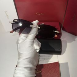 Cartier Diamond Gold Gray  Sunglasses 🔥🔥🔥