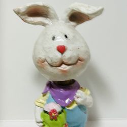 Bobble Head Bunny & Candle Flower Stand