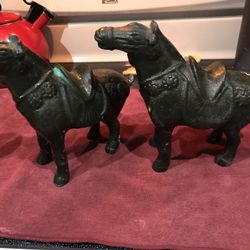 Cast Iron Horses Very Old Very Heavy
