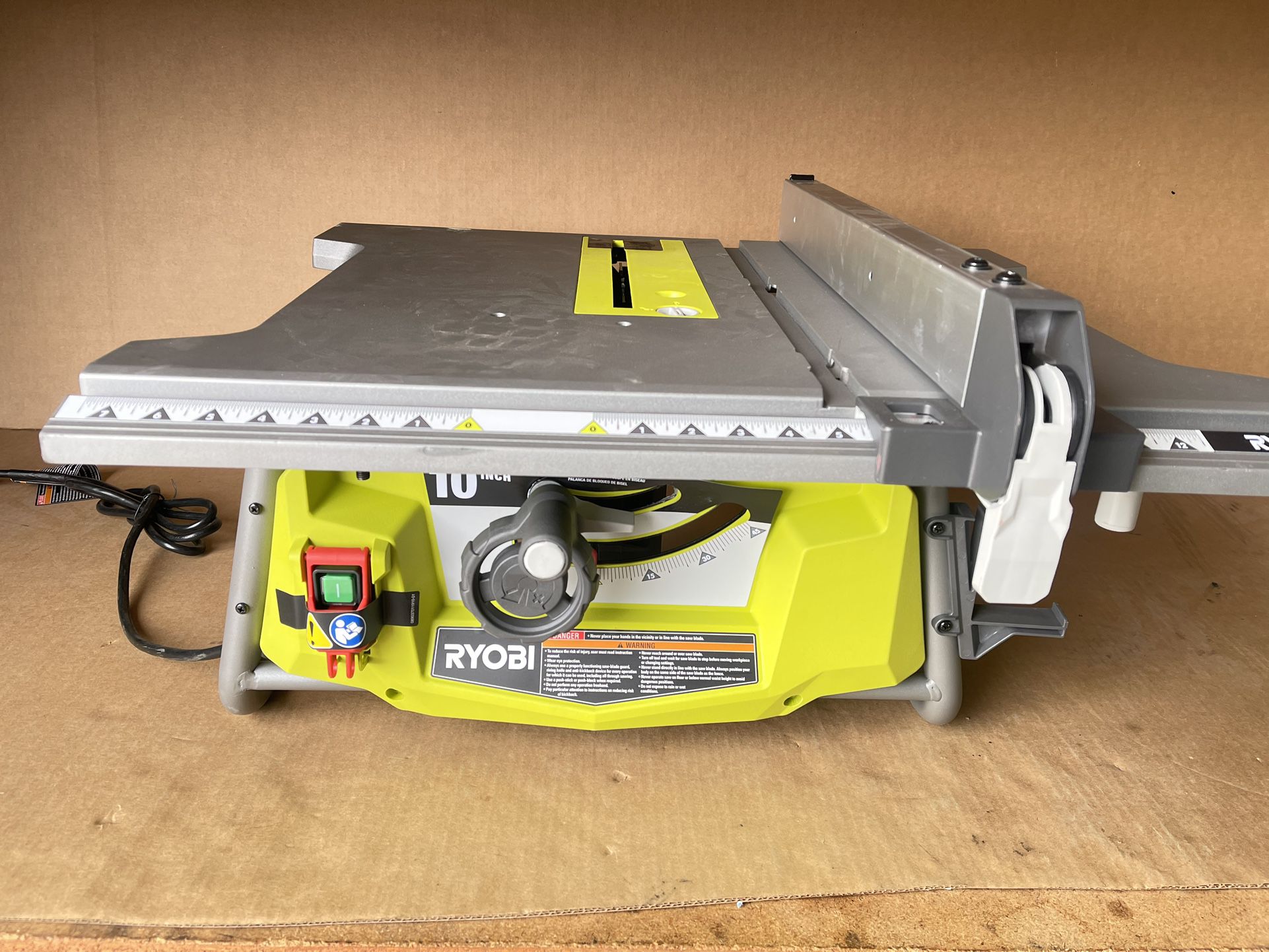 RYOBI 15 Amp 10 in. Compact Portable Corded Jobsite Table Saw with 