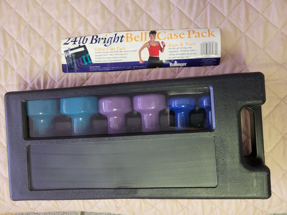 Vinyl-covered Dumbbell Set in Storage Case