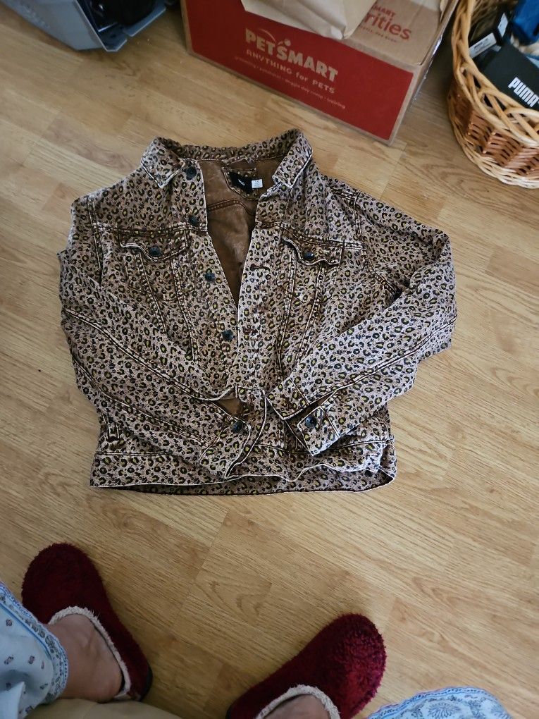 BDG Leopard Jean Jacket- Urban Outfitters