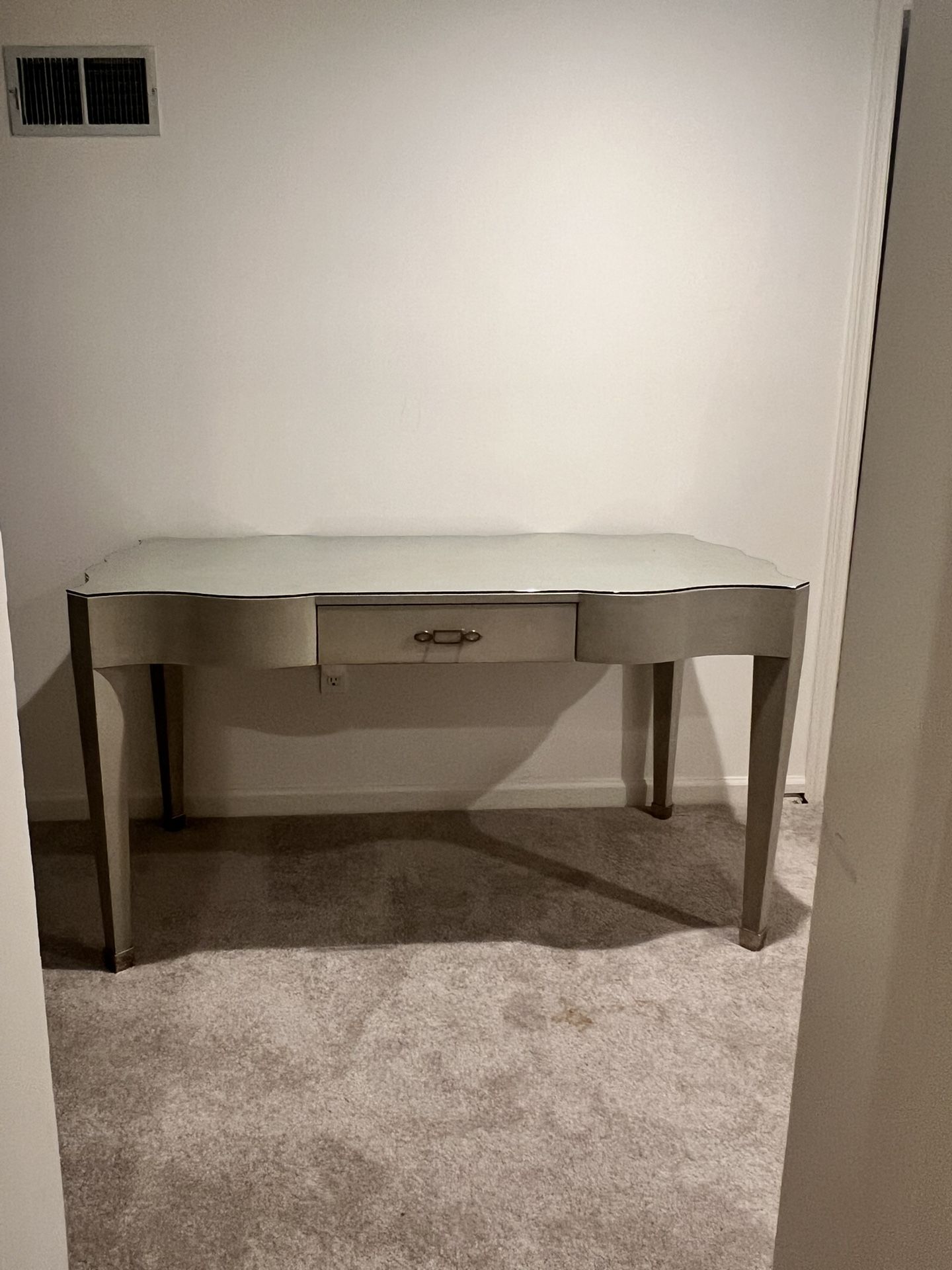 Bernhardt Gray Leather Wrapped Desk