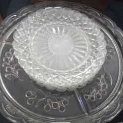 6 Cut Glass Antique Plates