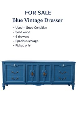 Vintage Blue Dresser o Solid Wood Green Armoire.