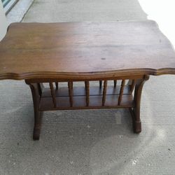 1940's Vintage Wooden Table and Magazine Rack