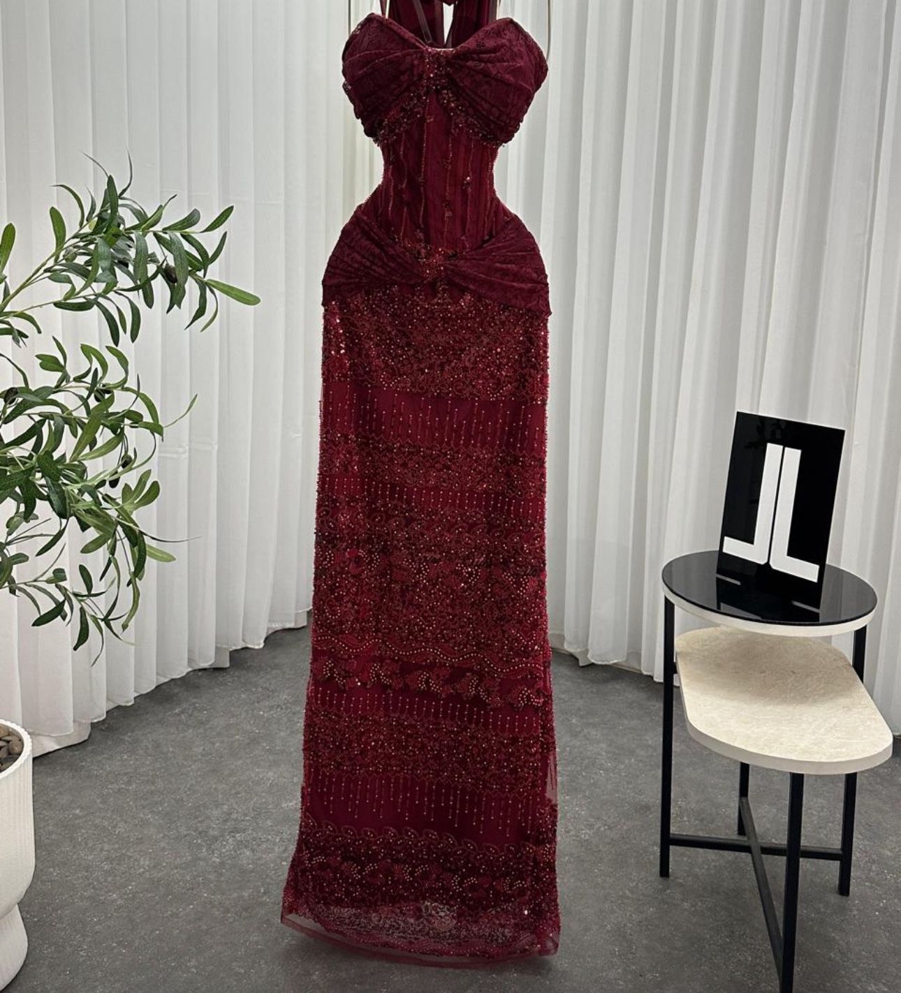 Burgundy, Lace Corset Dress