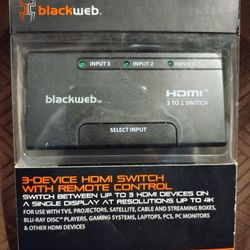 blackweb 3-DEVICE HDMI SWITCH WITH REMOTE CONTROL