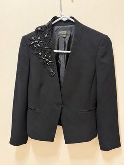 Tahari Arthur S. Levine Luxe Black Embellished Blazer