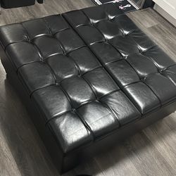 Leather Ottoman with Storage