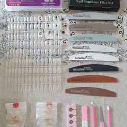 Fake Nails Tips With Nail Files Set 