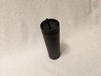Black Tumbler With Lid And Straw