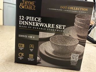 Thyme & Table 12-Piece Stoneware Dinnerware Set