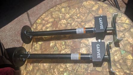 2) New Garvee RV Stabilizer Jacks – Electric Trailer Jack Set (Supports 5000 lbs) with Flat Top Support Blocks, Adjustable 21.06"-49", Heavy-Duty Camp