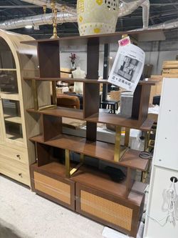 ❤️🔥 ✨5-Tier Walnut Bookshelf With 2 Drawers Wooden Bookcase $290