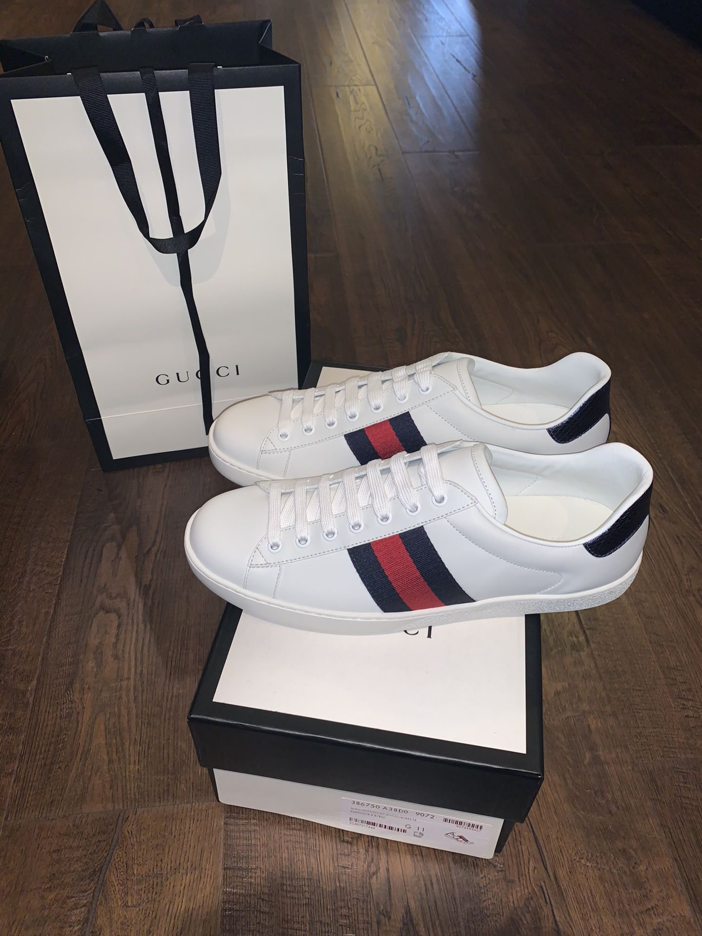 BRAND NEW Men’s Gucci Ace White Leather Size US 12