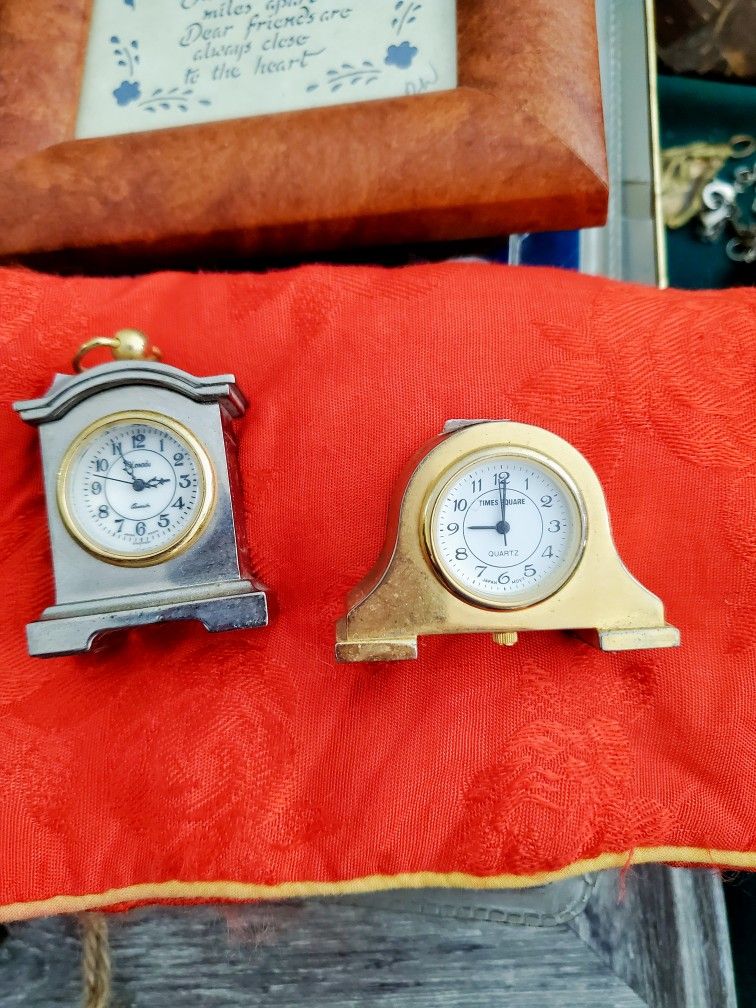 2 Miniature Battery Operated Clocks