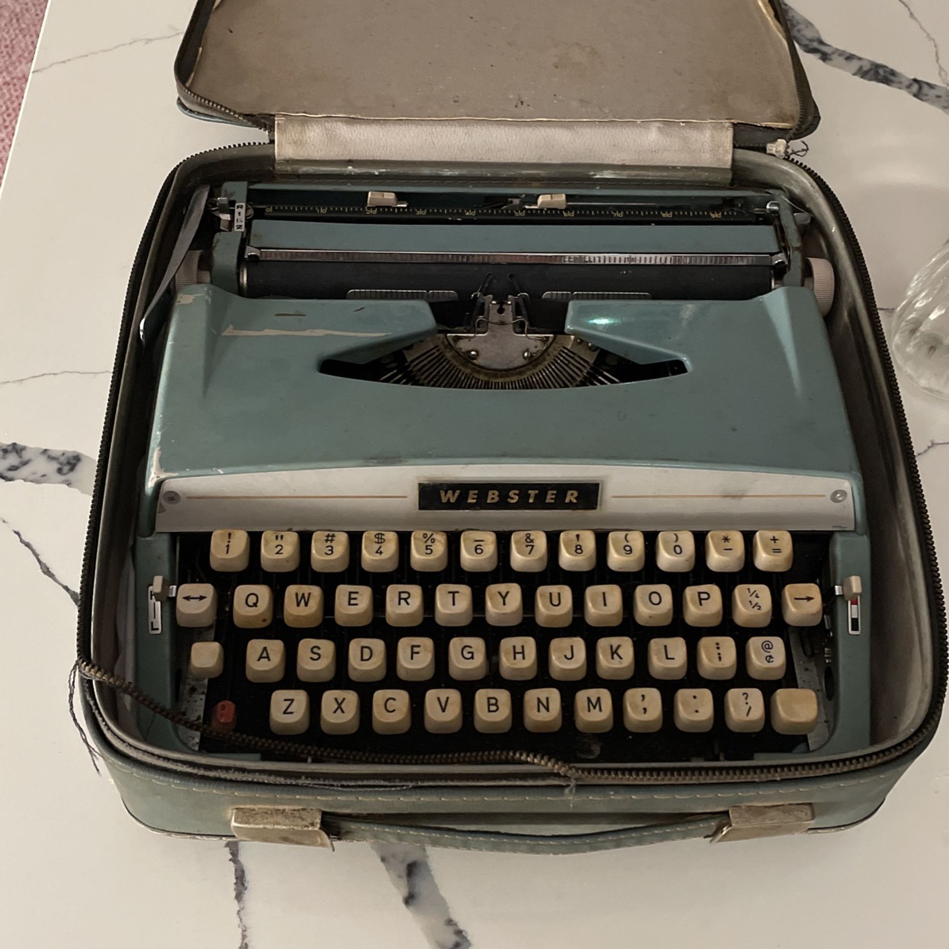 Webster Antique Typewriter With Original Case 