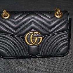 Used Gucci GG Marmont Small Matelasse Bag Black