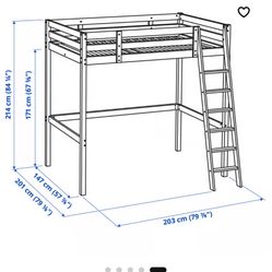Loft Bed Frame Like New. Full Size 