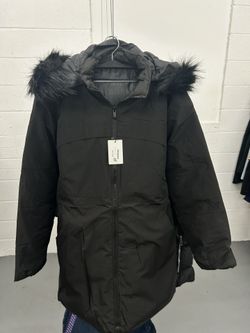 Men’s Black Hooded Fur Puffer Jacket