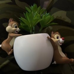 Disney Park 2023 Critters Chaos Planter Chip And Dale Succulent Faux Pot Plant