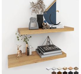 New!✨ 24x7.9x1.5 oak wood grain floating shelf set