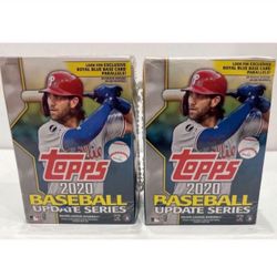 (2) 2020 Topps Update Series Baseball Blaster Boxes 2 Box Lot Brand New Factory Sealed MLB Cards 