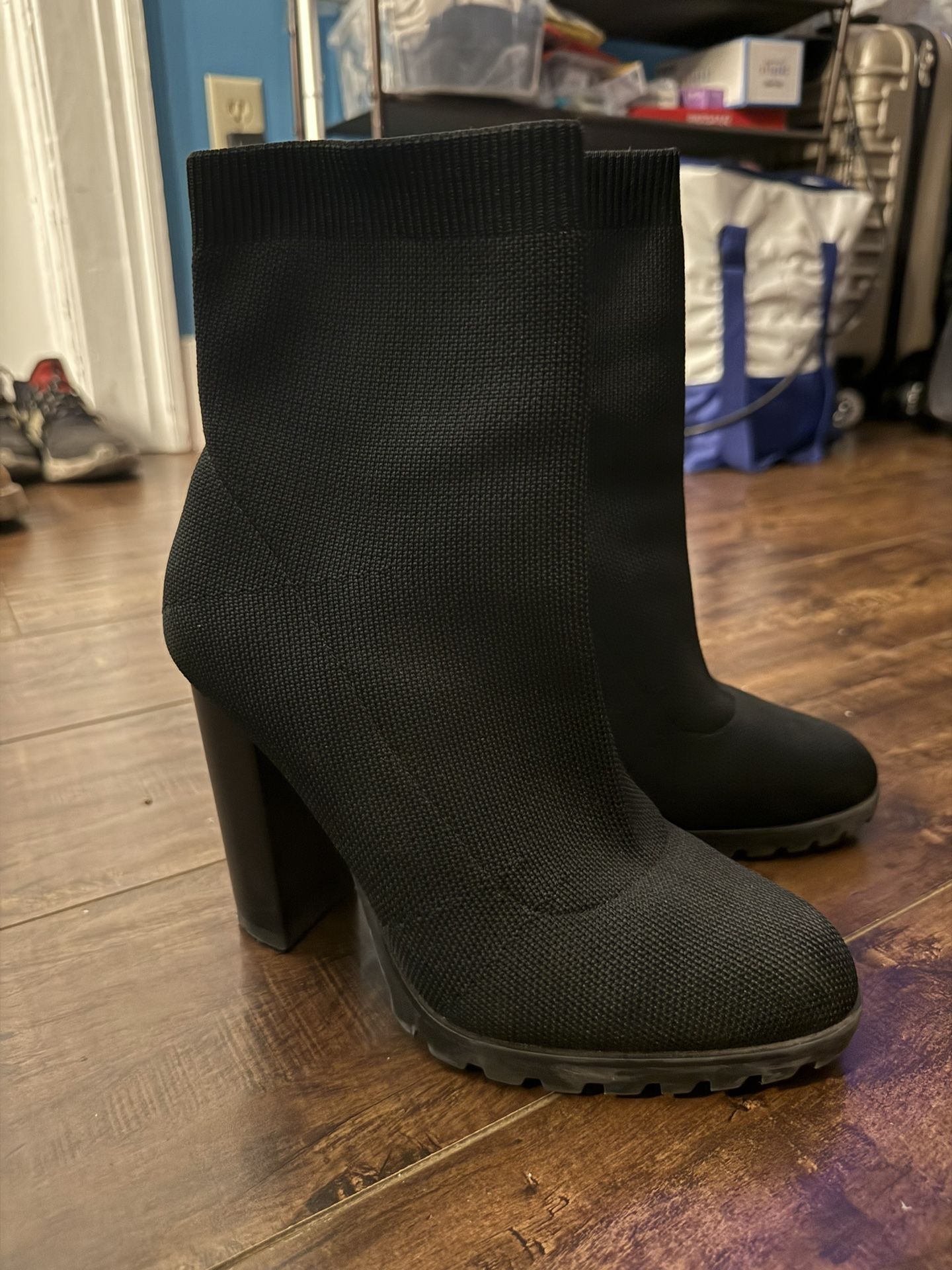 Sexy Halloween Black Ankle Boots Heel Event Party Halloween 7.5 -8