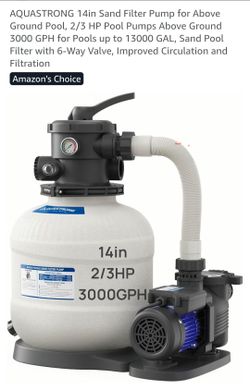 Aquastrong 14in Sand Filter Pump 2/3 HP