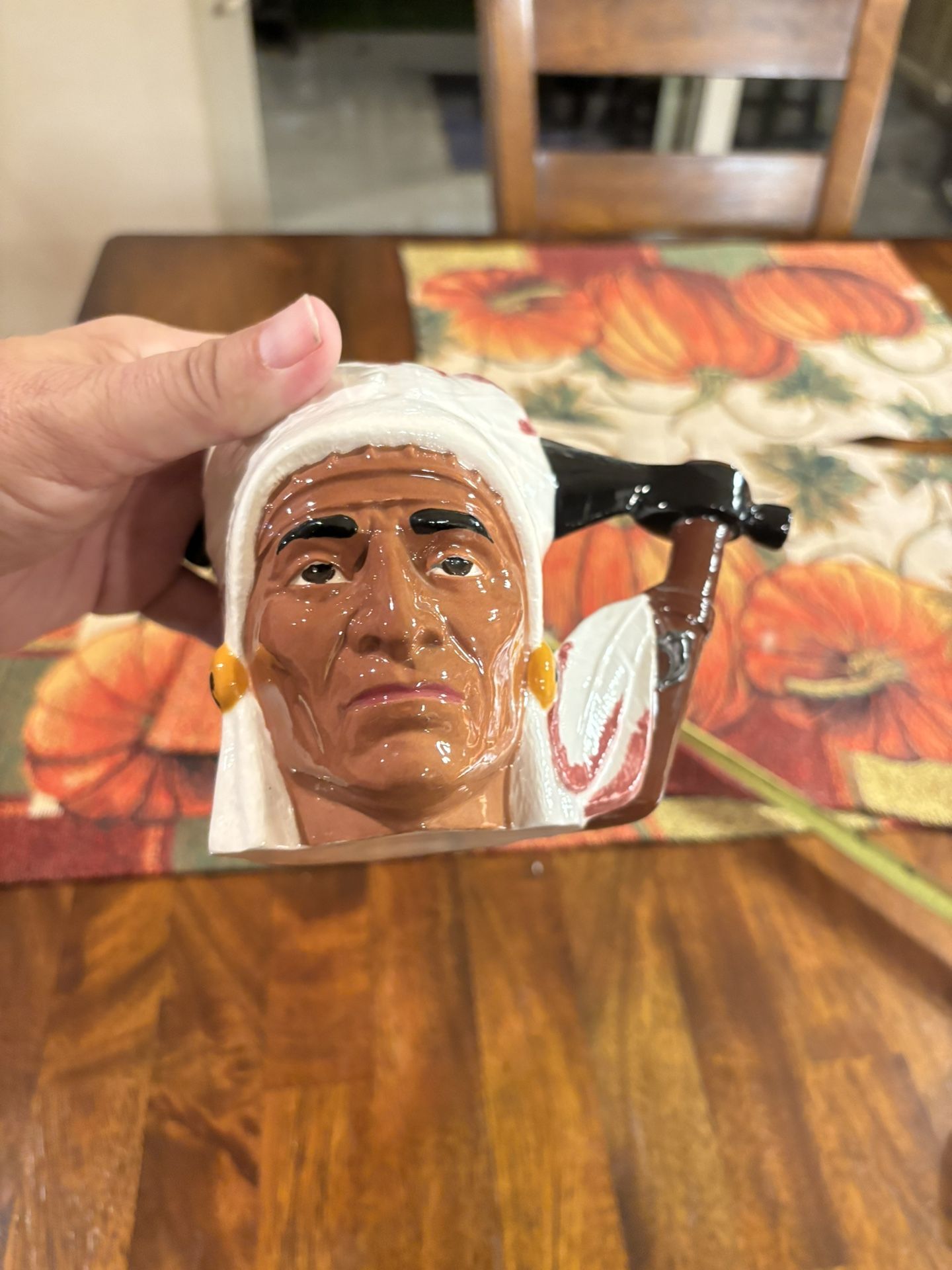 American Indian Head Character Jug, Vintage.
