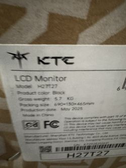 KTC LCD 2k 27inch Monitor.