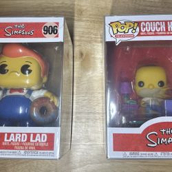 Funko Pop! The Simpsons Set – Lard Lad (#906) & Couch Homer (#909)