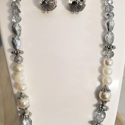 Handmade Glass Bead  Necklace, Bracelet,  & Earring  Set.