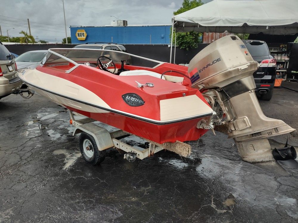 1971 Glastron Gt150 135hp Evinrude Runs Great With Trailer!!