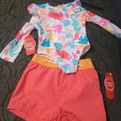 12 month  swimming bikini and shorts  NEW UPF 50+