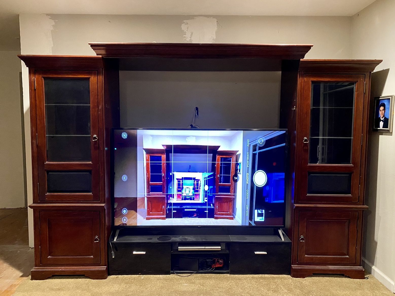 Costco Cherry Wood Entertainment Center