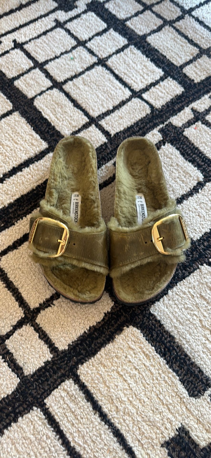 Birkenstocks - Shearling Olive