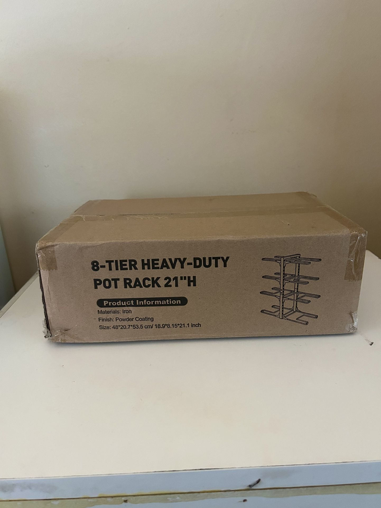 8-Tier Heavy-Duty Pot Rack – Adjustable Kitchen Organizer Stand