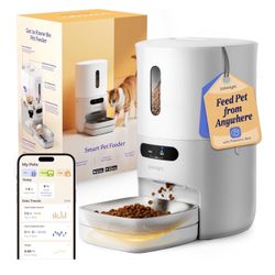 Automatic Cat Feeder,WiFi Smart Scale Tracks Pet's Food Intake, App Remote Feeding, 3.6L Timed Food