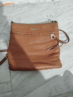 Calvin Klein Tan Leather Crossbody Bag
